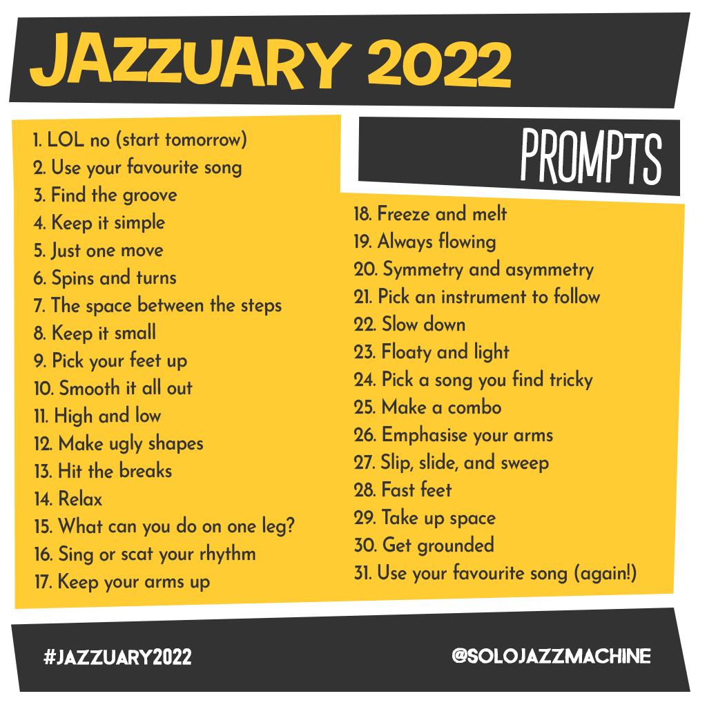 Jazzuary 2022 prompt list